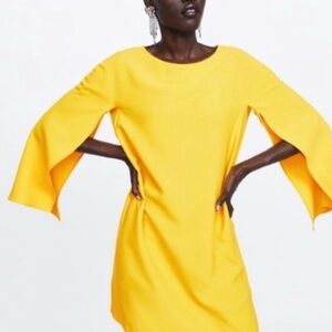 Zara Vibrant BLUE Bell Long Sleeve Dress